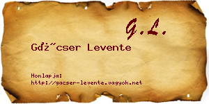 Gácser Levente névjegykártya